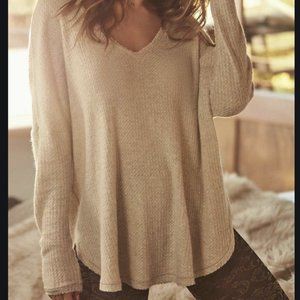 Out From Under Oversized Cozy Thermal V-Neck Top